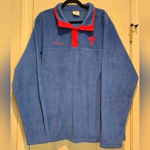 Men's Columbia Steens Mntn Half Snap fleece Phillies baseball sz XL blue & red
